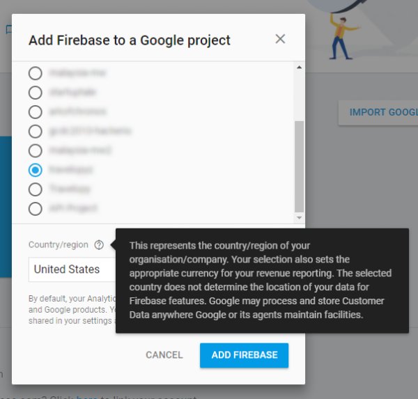 Firebase Import Google Project