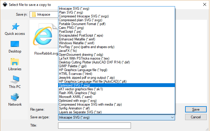 inkscape export svg